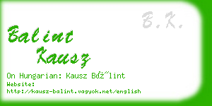 balint kausz business card